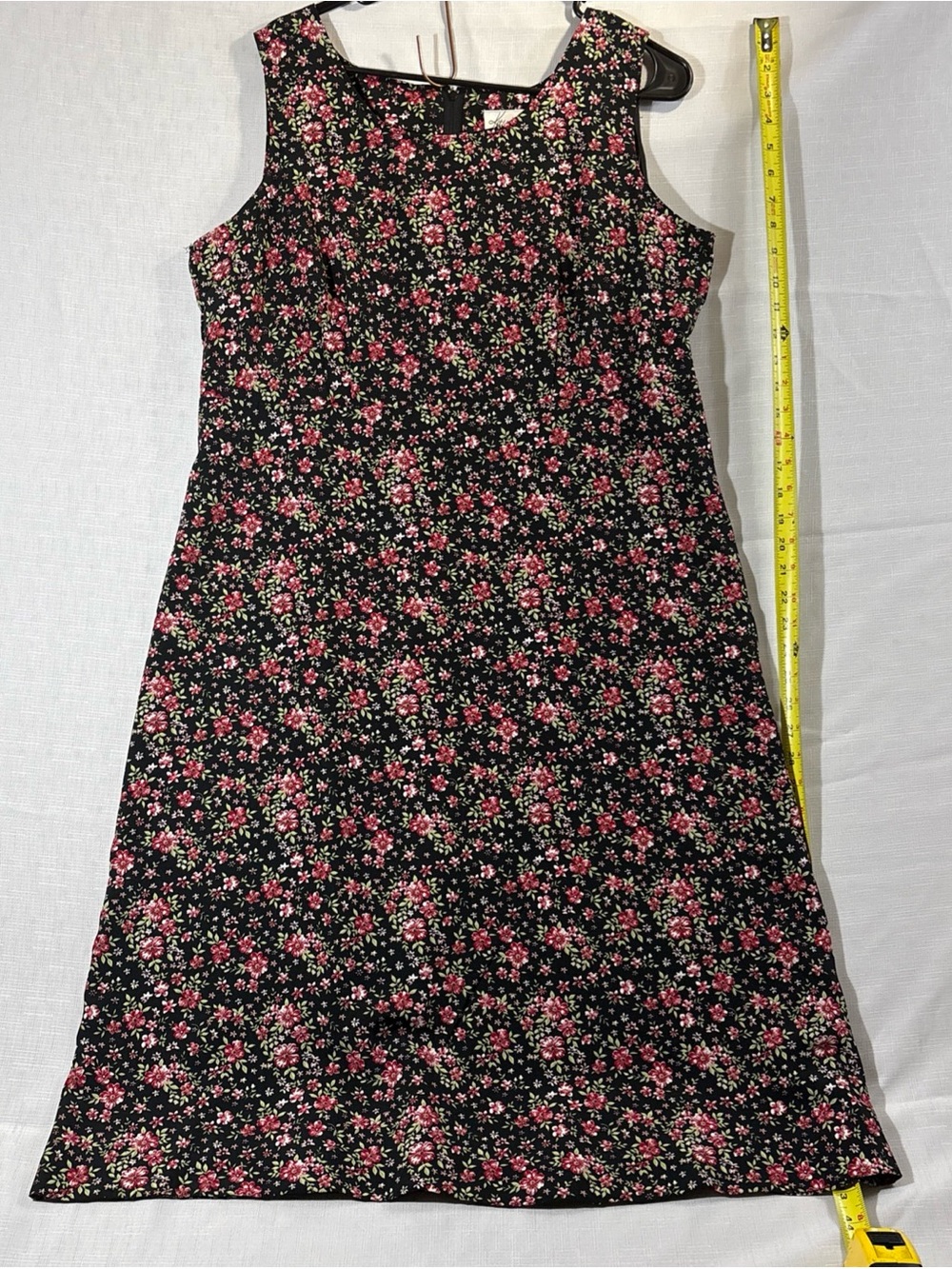Katherine's Collection Black Sleeveless Dress with Pink Floral Print
